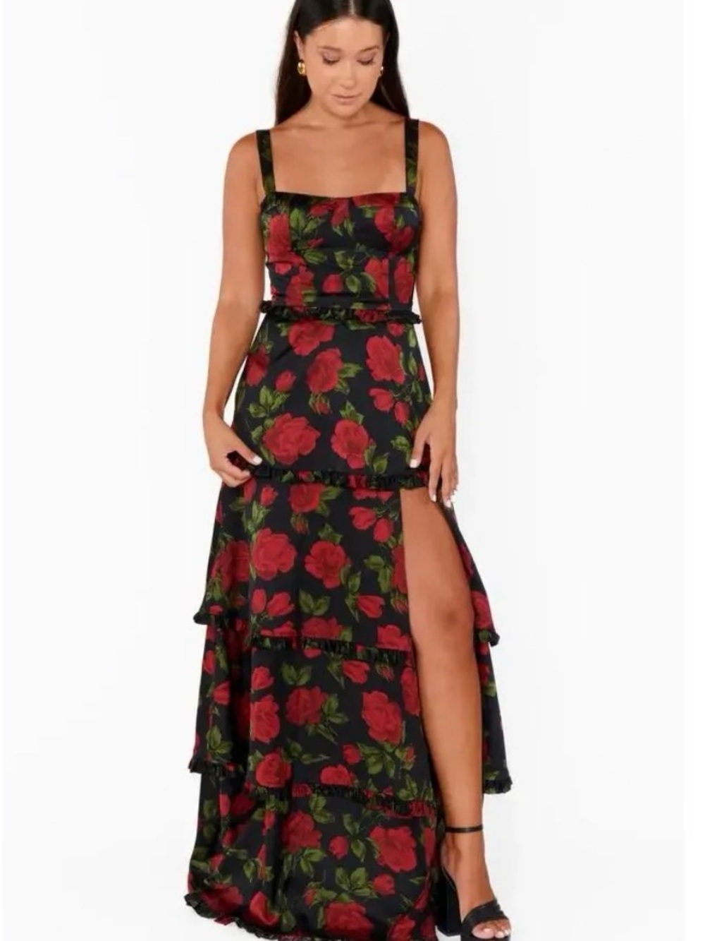 Show Me Your Mumu Lady Corset Dress - Tiered Maxi Dress - Roses